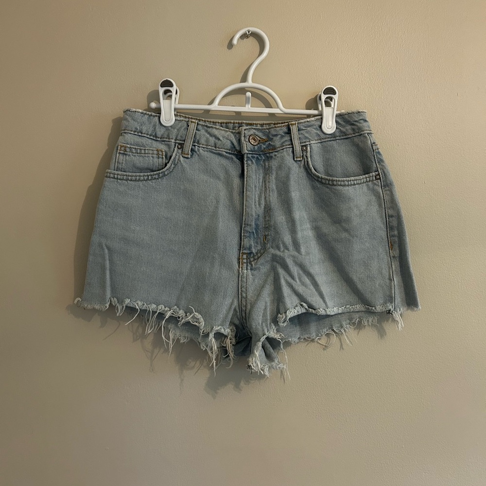 Forever 21 Light Blue Frayed Jean Shorts
